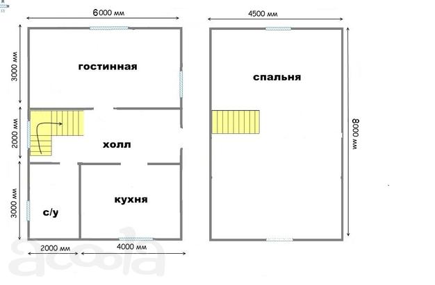 Дом 84 м2 под усадку из профилированного бруса
